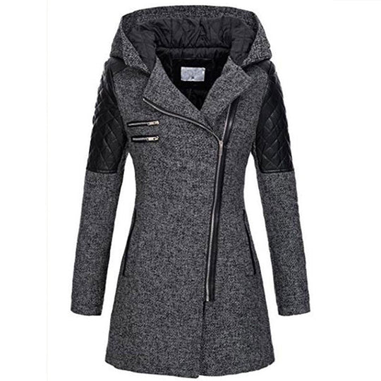 Shane – Hooded Wool-Blend Asymmetrical Coat for Women