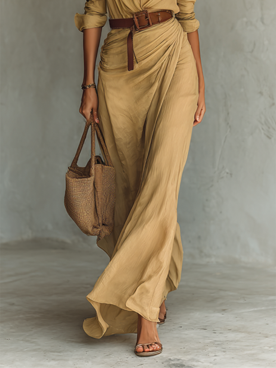 Jovelyn – Effortless Long-Sleeve Maxi Dress for Women