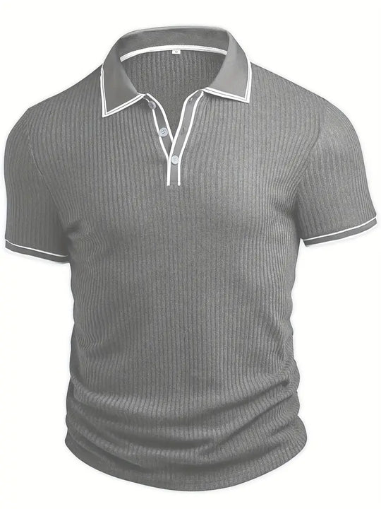 Luca – Textured Ribbed Polo for Men