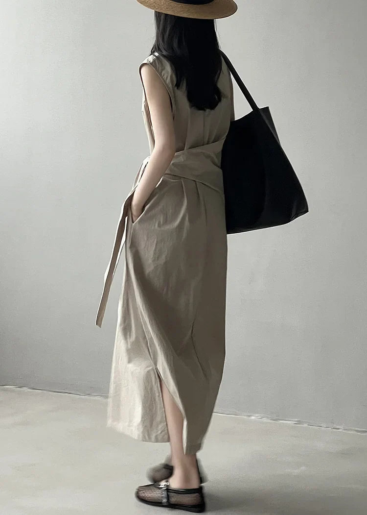 Nancey – Minimalist Linen Wrap Dress