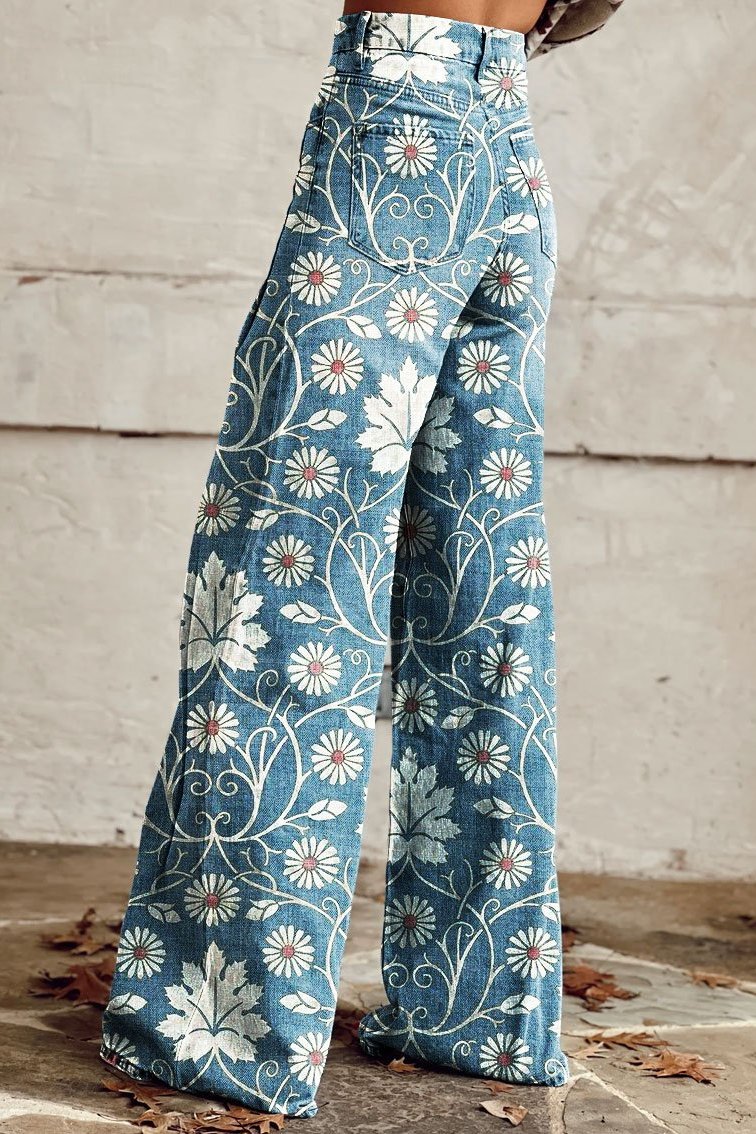 Matred - Floral Wide-Leg Jeans for Women