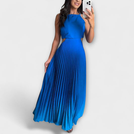 Havira – Backless Maxi Dress with Gradient and Pleats