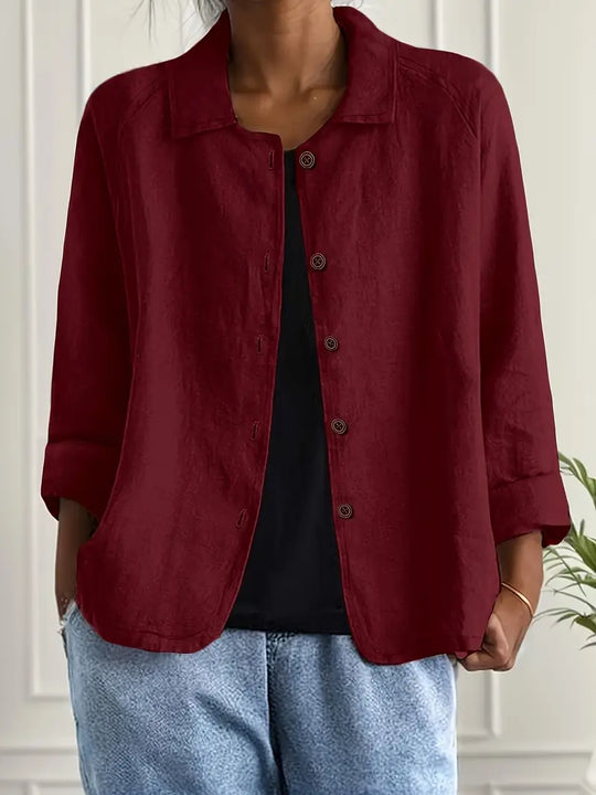 Sandy – Button-Front Linen Jacket for Women