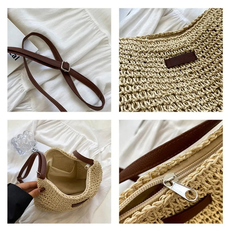Lisbeth – Handwoven Straw Shoulder Bag