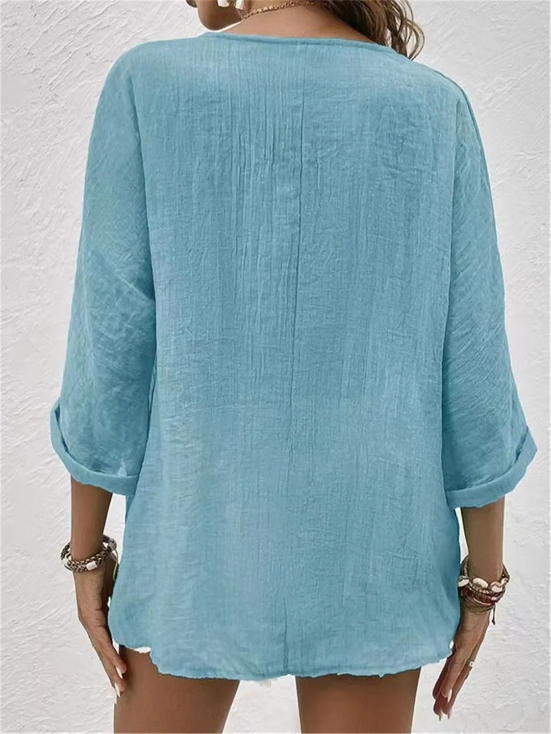 Idalis – Breezy Button-Up Linen Blouse for Women