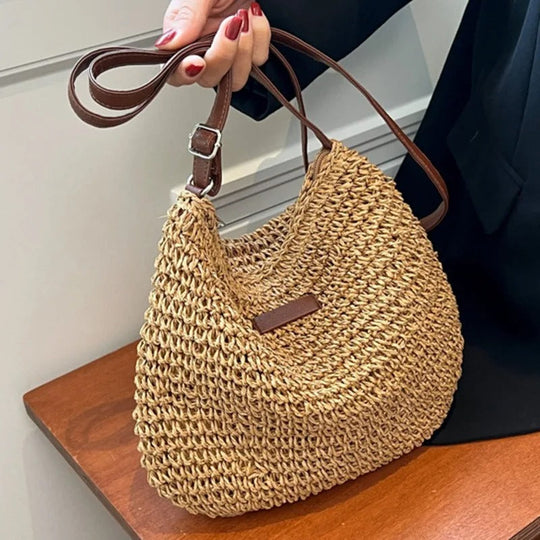 Lisbeth – Handwoven Straw Shoulder Bag