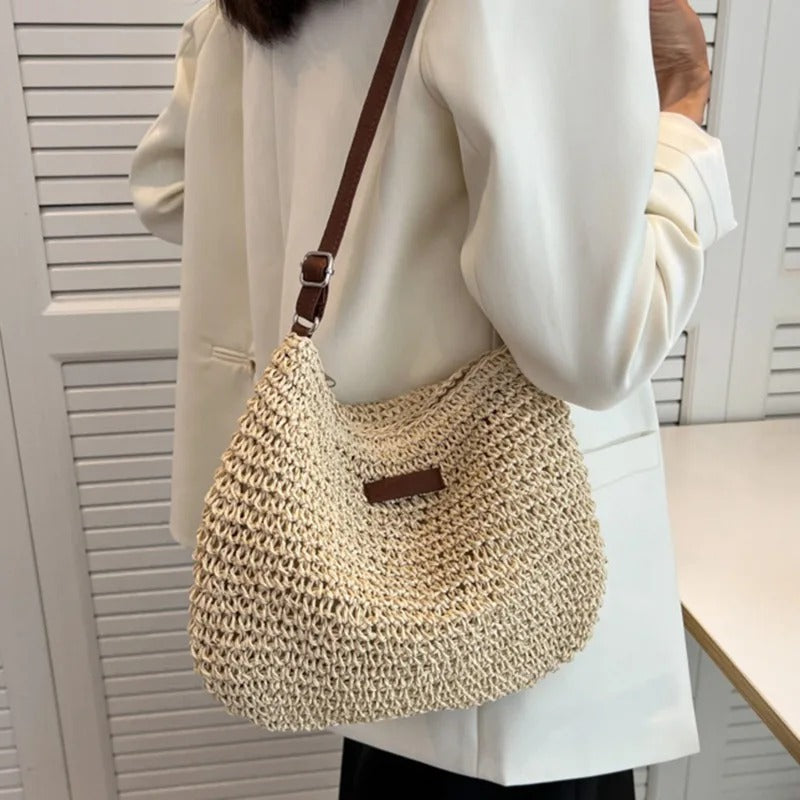 Lisbeth – Handwoven Straw Shoulder Bag