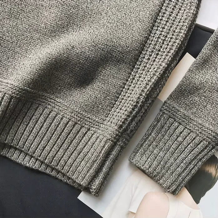 Gregory – Classic Elbow Patch Knit Sweater for Men