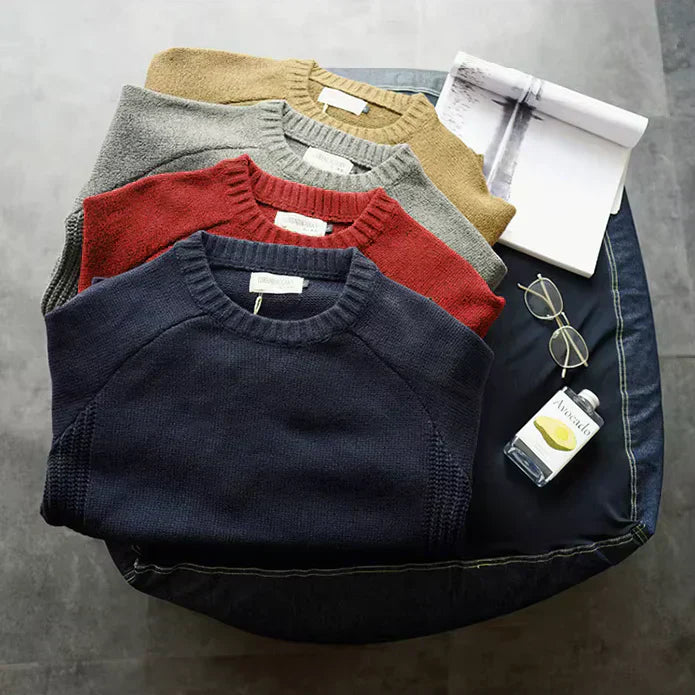 Gregory – Classic Elbow Patch Knit Sweater for Men
