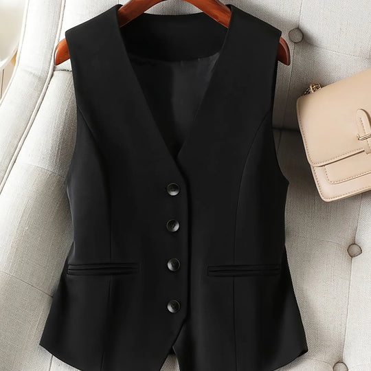 Anjanette – Elegant Sleeveless Button-Down Vest for Women