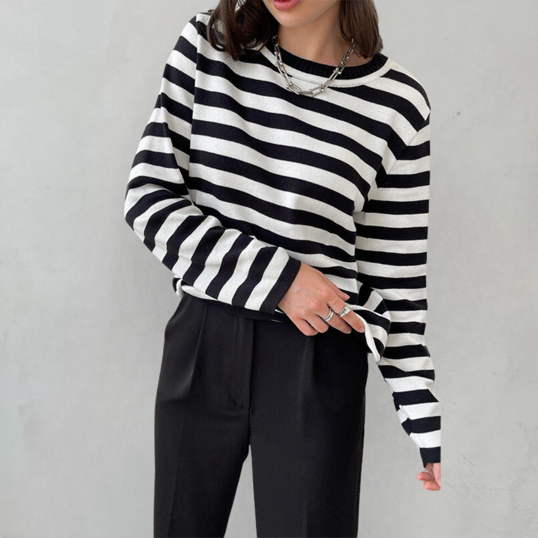 Donna – Classic Striped Long Sleeve Tee for Women