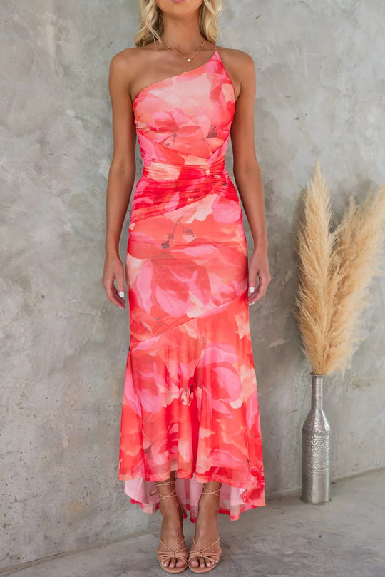 Shpresa – Watercolor Satin Midi Dress