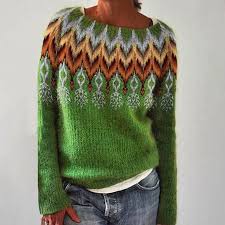 STELLA | NORDIC PATTERN KNIT SWEATER