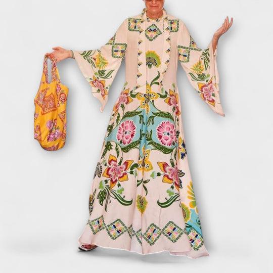 Alviana – Loose Maxi Dress with Floral Print
