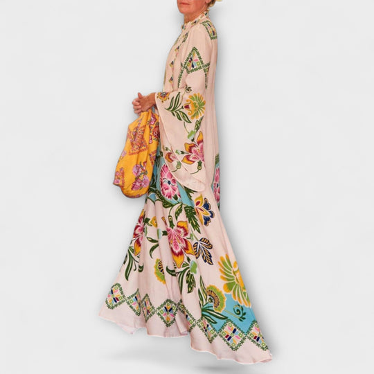 Alviana – Loose Maxi Dress with Floral Print
