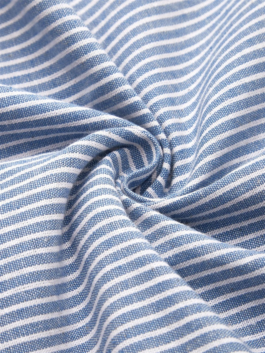 Farah – Striped Button-Detail Midi Dress for Women