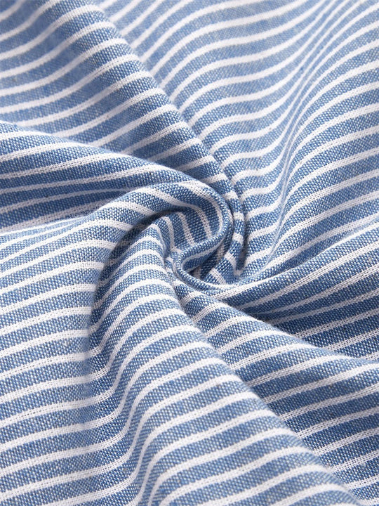 Farah – Striped Button-Detail Midi Dress for Women