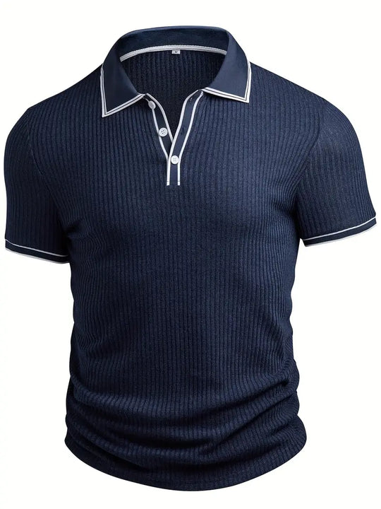 Luca – Textured Ribbed Polo for Men