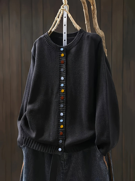 Janiyah – Button-Detail Knit Cardigan for Women