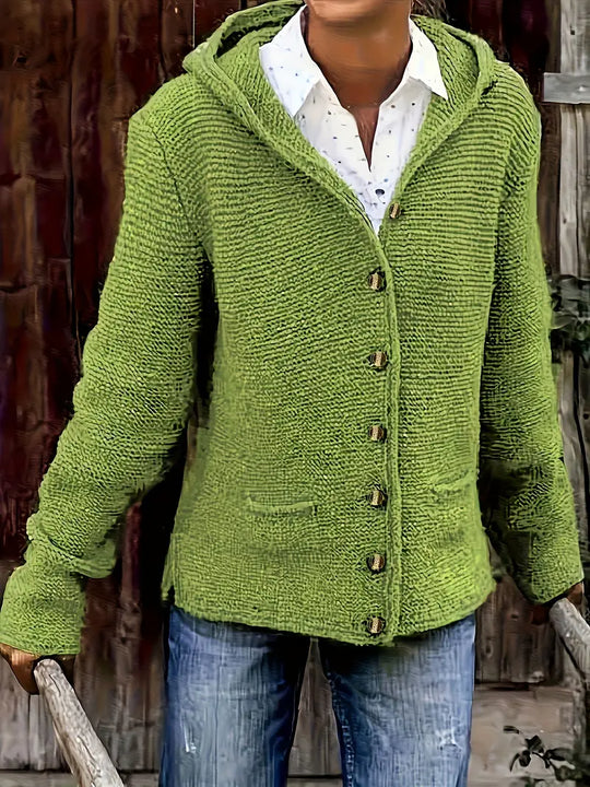 Petra – Hooded Knit Button Cardigan for Women