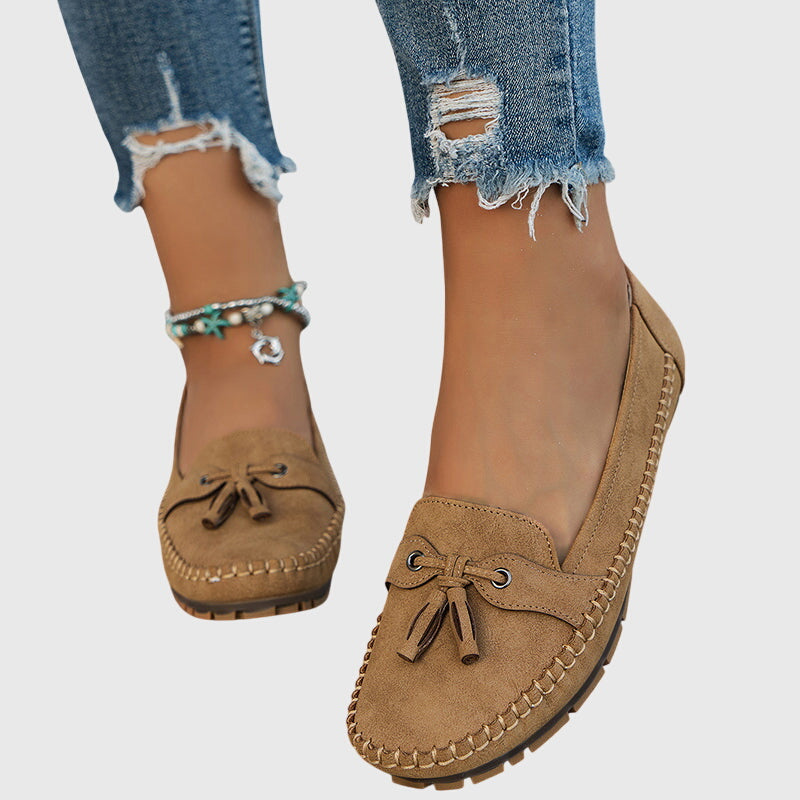 Morlina – Classic Suede Moccasin Loafers for Women