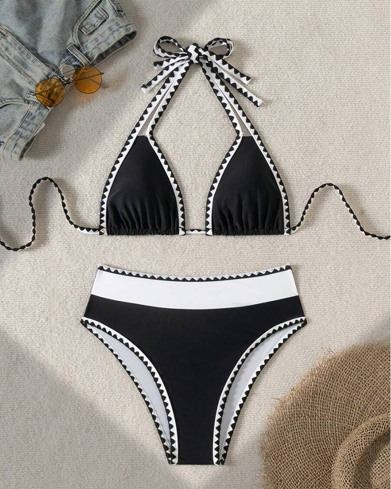 Oliwia – Geometric Trim Bikini Set for Women
