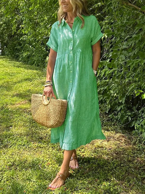Rochelle – Striped Cotton Summer Dress