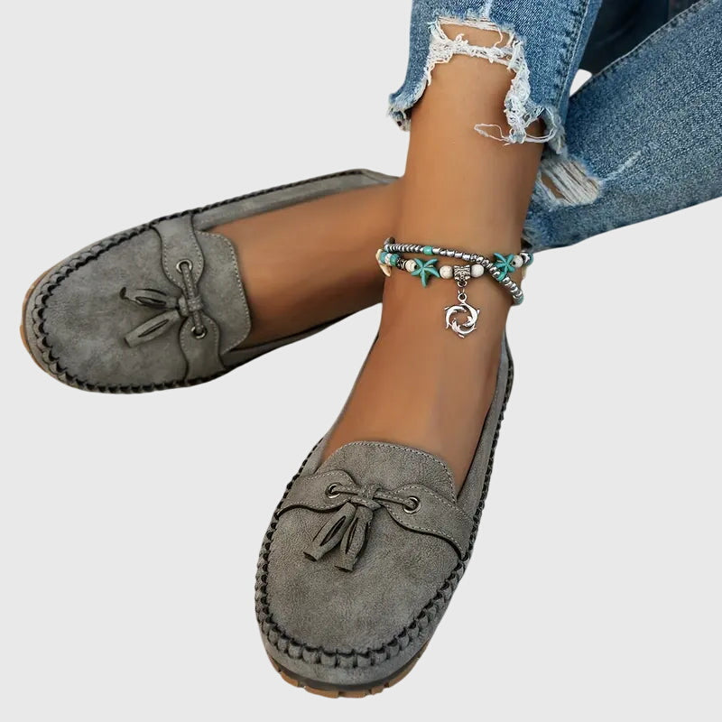 Morlina – Classic Suede Moccasin Loafers for Women