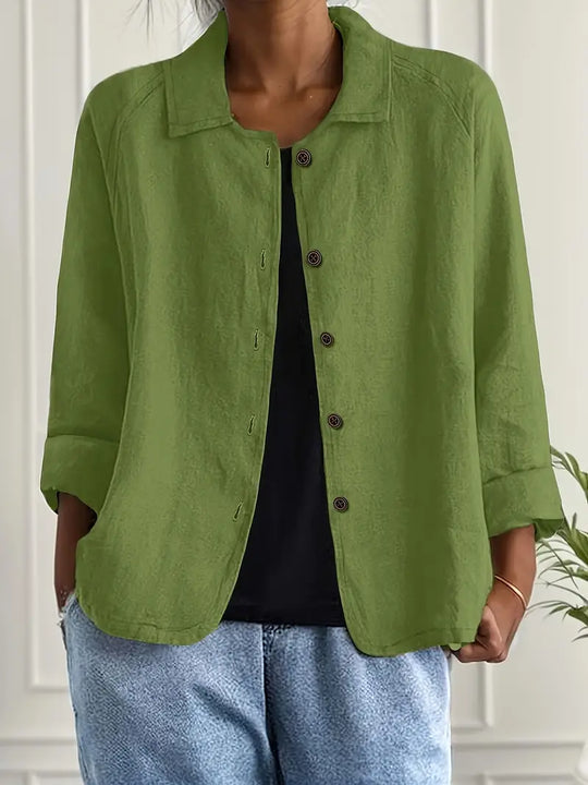 Sandy – Button-Front Linen Jacket for Women
