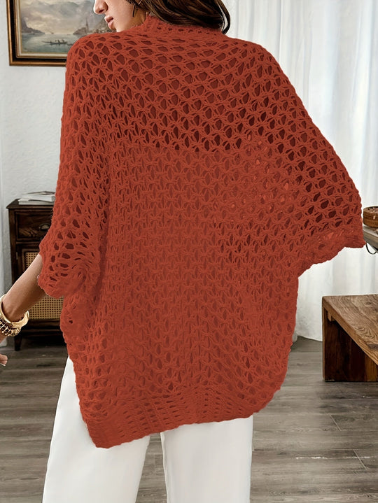 Belina – Open-Weave Crochet Cardigan