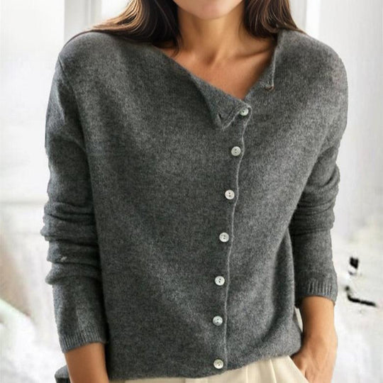 PIPER | ASYMMETRICAL BUTTON SWEATER