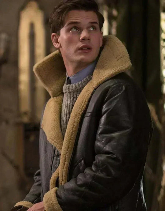 Junard – Shearling Lined Leather Aviator Jacket for Men