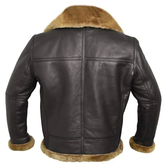 Junard – Shearling Lined Leather Aviator Jacket for Men