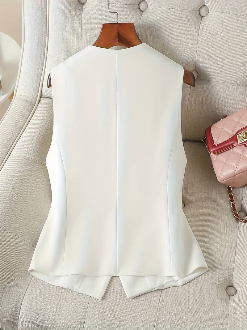 Anjanette – Elegant Sleeveless Button-Down Vest for Women