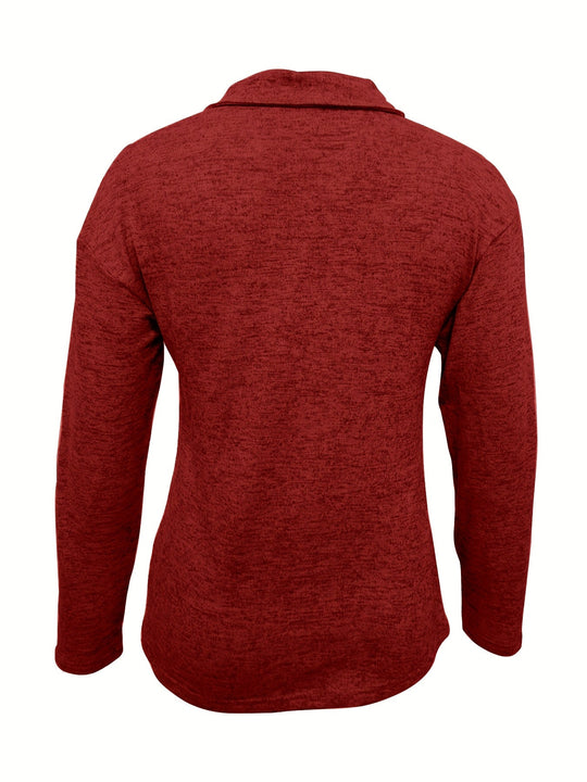 Amirah – Casual Zip Collar Long Sleeve Top for Women