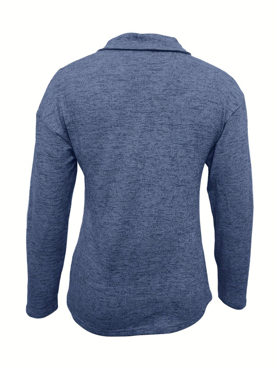 Amirah – Casual Zip Collar Long Sleeve Top for Women