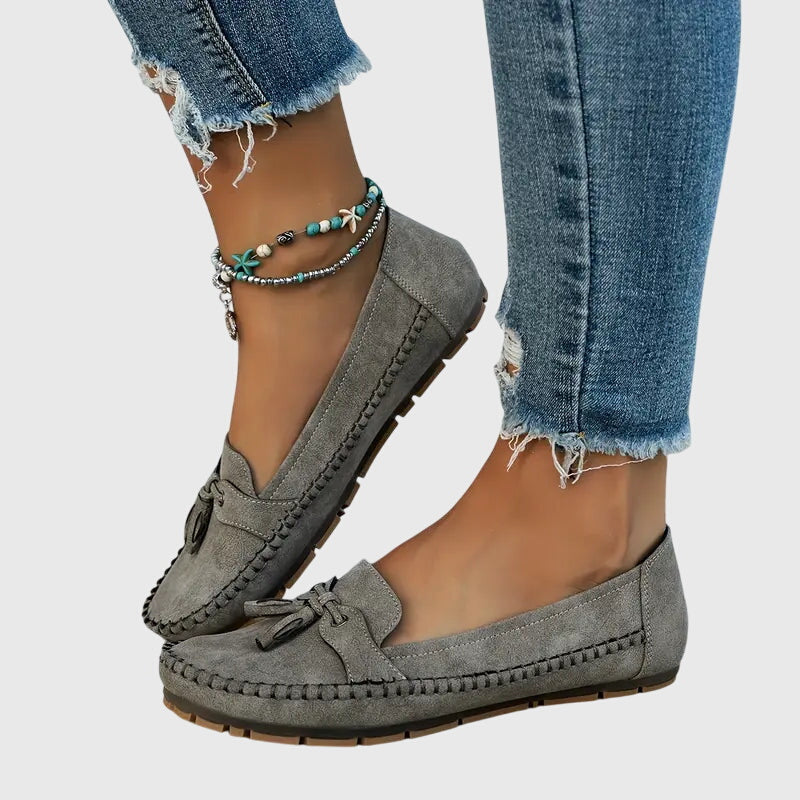 Morlina – Classic Suede Moccasin Loafers for Women