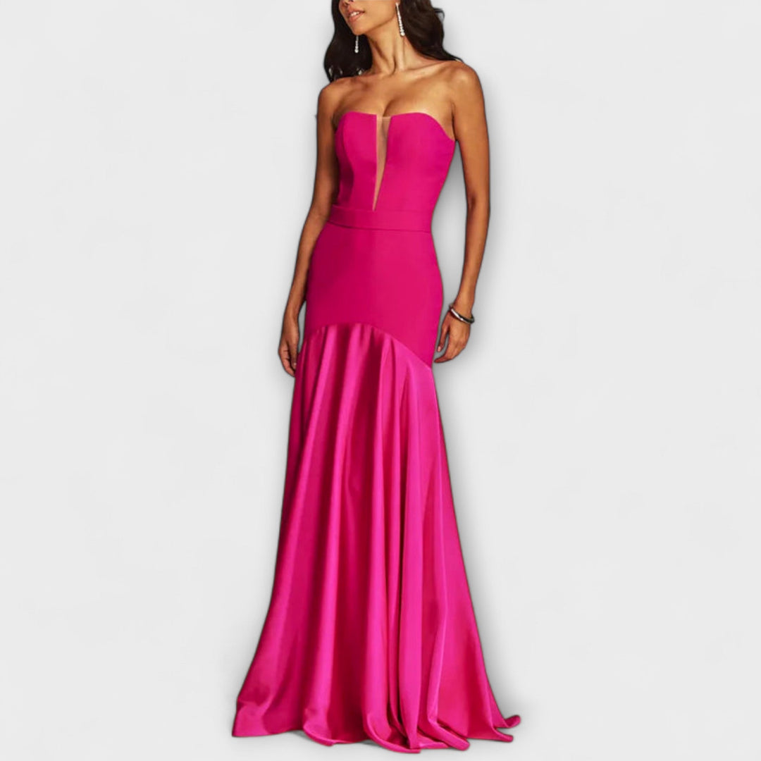 Vadena – Off-the-Shoulder Maxi Dress with V-Neck