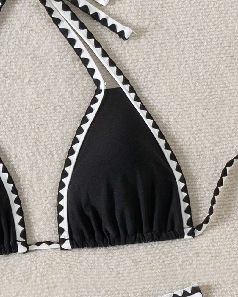 Oliwia – Geometric Trim Bikini Set for Women