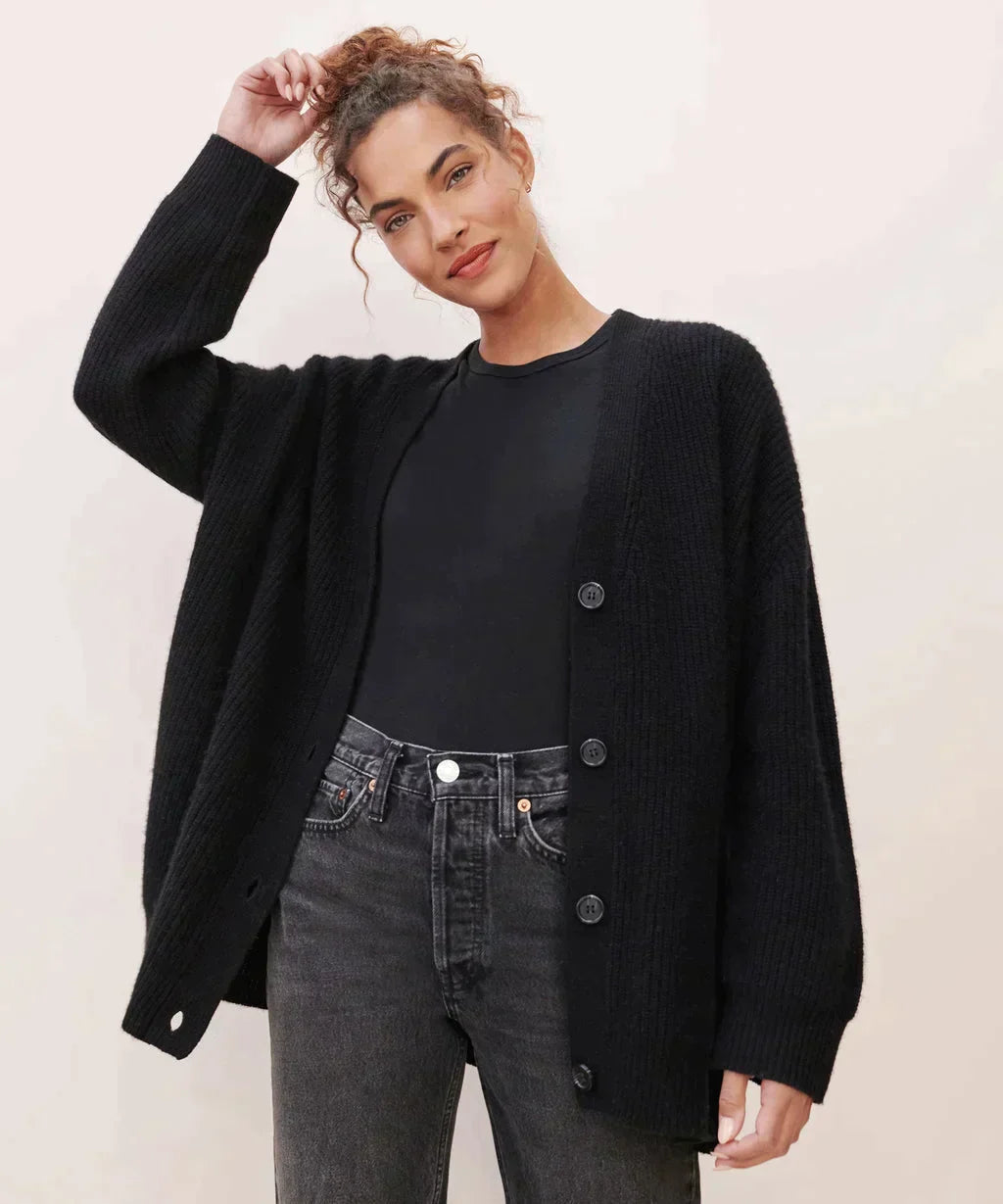 Abby – Oversized Button-Front Cardigan for Women