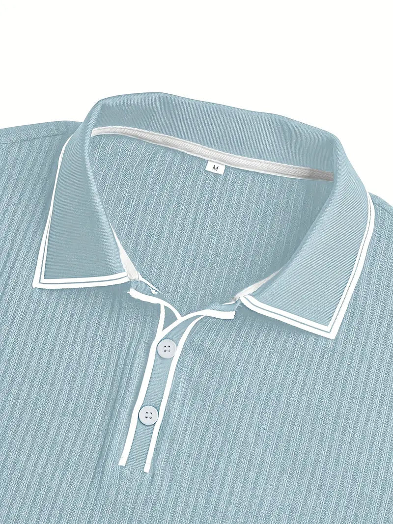 Luca – Textured Ribbed Polo for Men