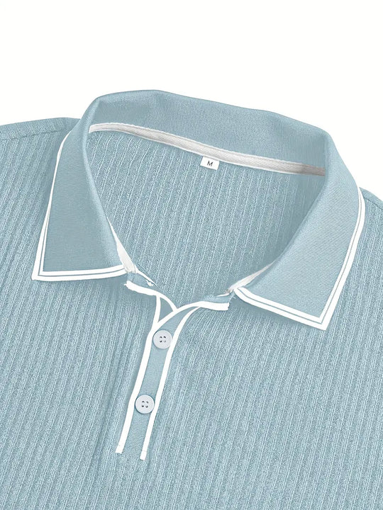 Luca – Textured Ribbed Polo for Men