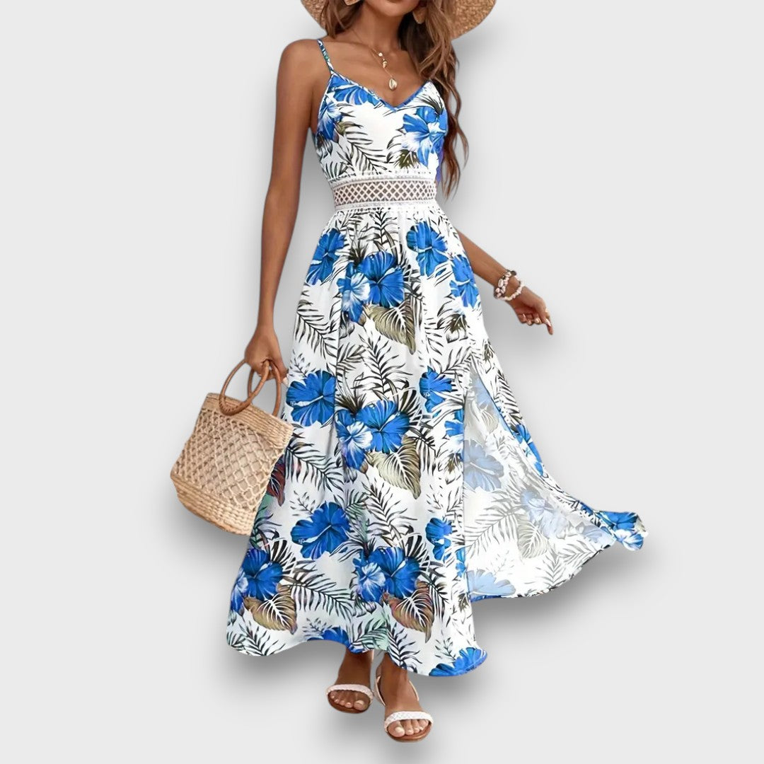 Caliora – Maxi Dress with Tropical Print