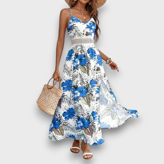 Caliora – Maxi Dress with Tropical Print