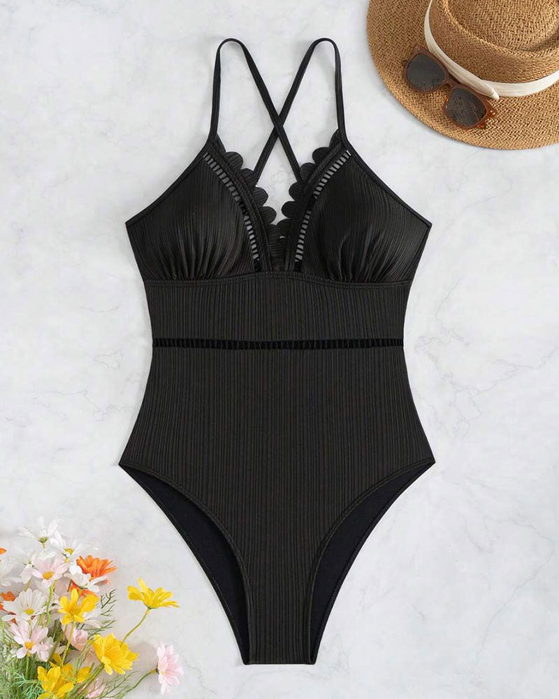 Tryphosa – Sculpted Lace One-Piece for Women