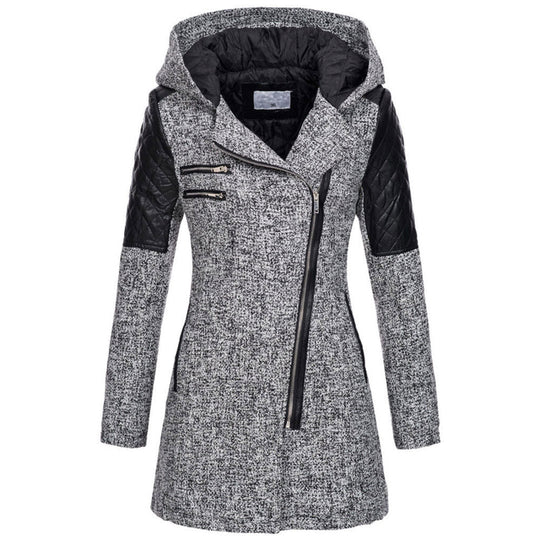 Shane – Hooded Wool-Blend Asymmetrical Coat for Women