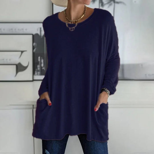 Phyllis – Casual Longline V-Neck Tunic for Women