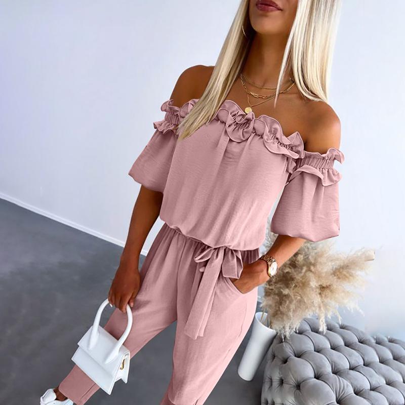 Trinity - BloomCurve Off-Shoulder Jumpsuit