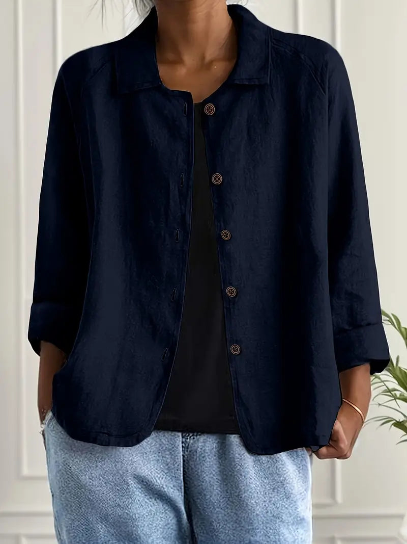 Sandy – Button-Front Linen Jacket for Women