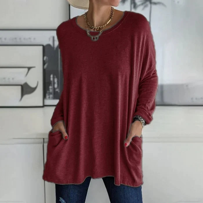 Phyllis – Casual Longline V-Neck Tunic for Women
